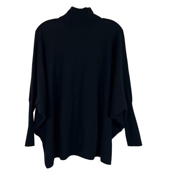 Alfani Poncho Sweater Womens Small Black Turtleneck Pullover - Picture 2 of 12